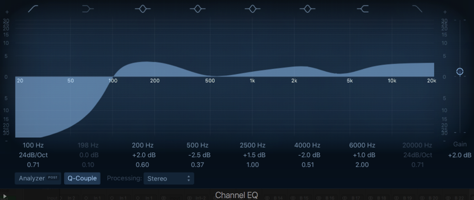 Sample EQ settings for voiceover